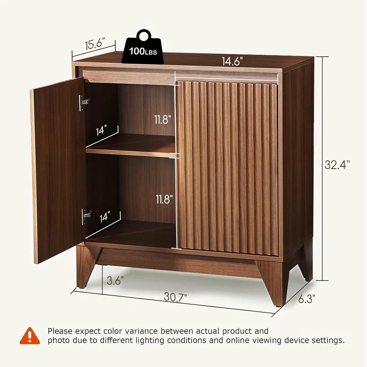 2 - Door Accent Cabinet With Adjustable Shelf OUCH CART