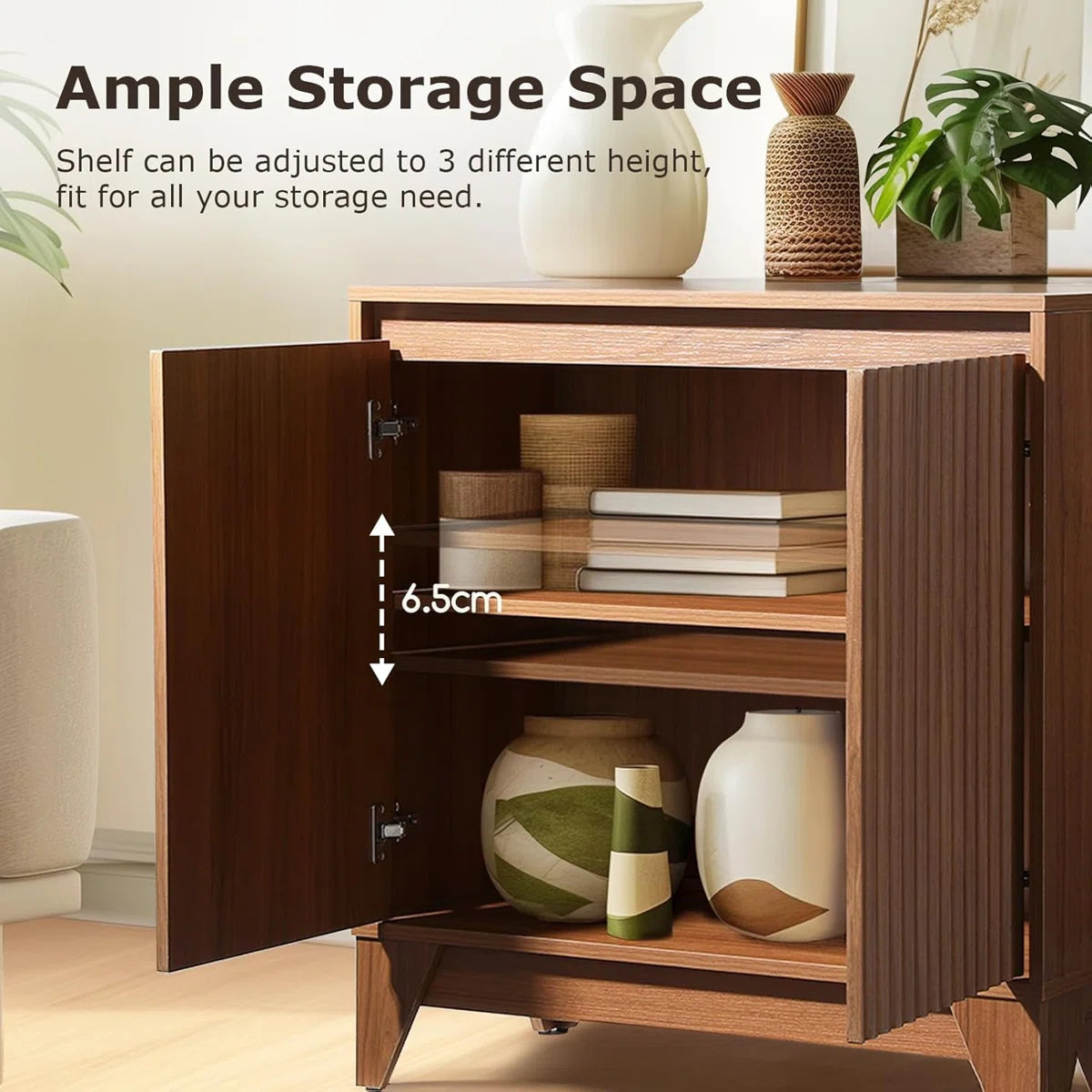 2 - Door Accent Cabinet With Adjustable Shelf OUCH CART