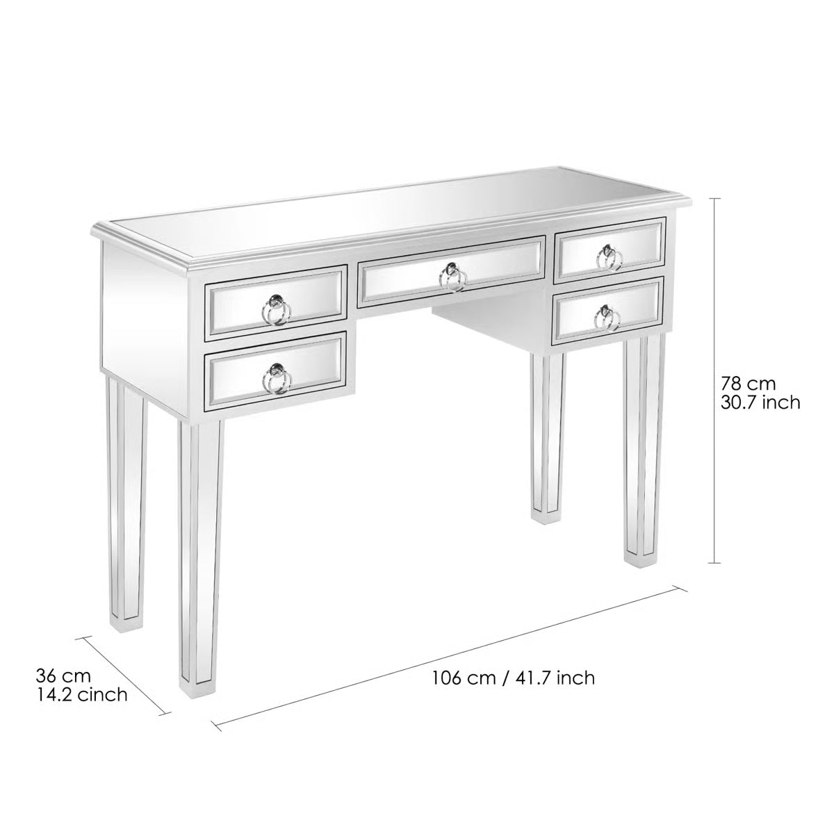 Deshotel Vanity Table for Bedroom with Mirror and Organization-OUCH CART |Dressing table