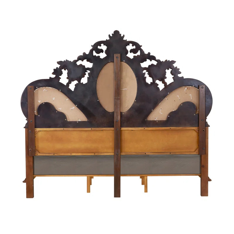 Devany Upholstered Bed in Cream and Cherry OUCH CART