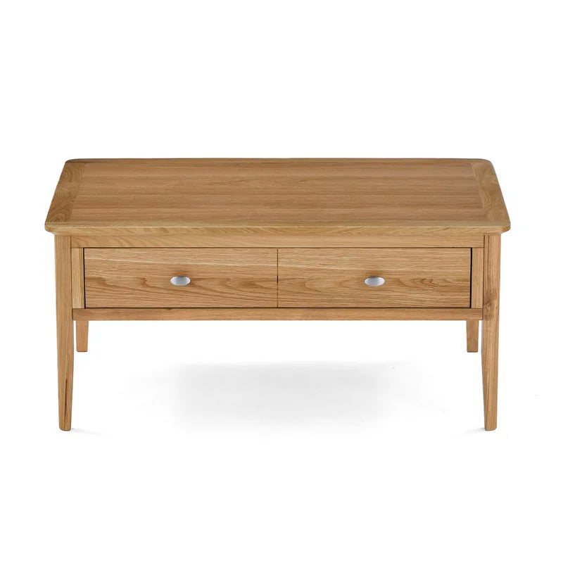 Mikaela Solid Wood Coffee Table with Storage Ouch Cart