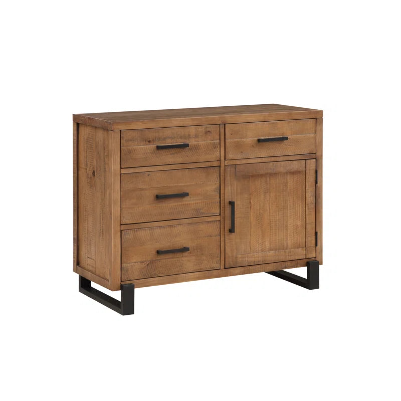 Ava Beckles 100cm Wide 4 Drawer Pine Solid Wood Sideboard