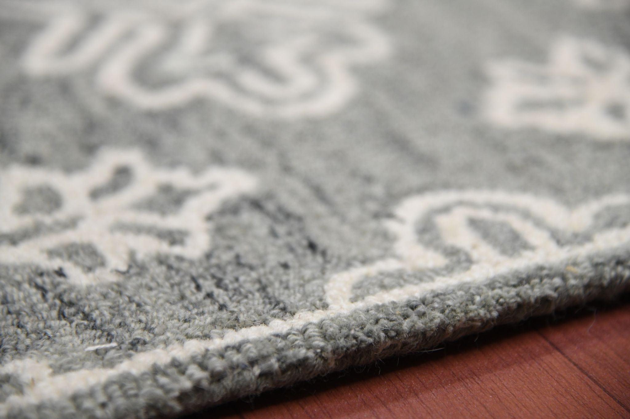 Gray Steel Wool Boston 4x6 Feet Hand-Tufted Carpet - Rug - Ouch Cart