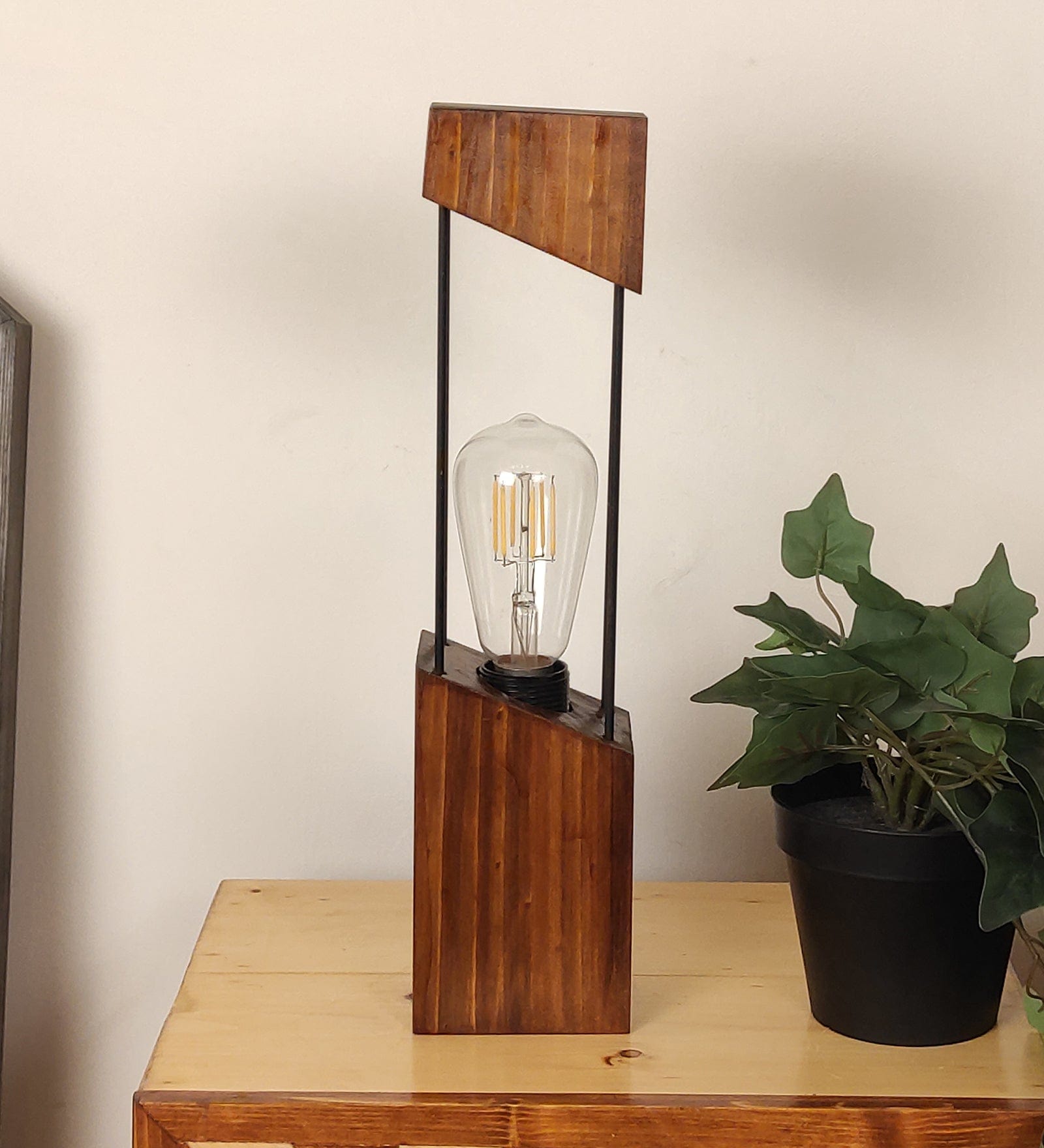 Diagon Wood and Metal Table Lamp (BULB NOT INCLUDED)