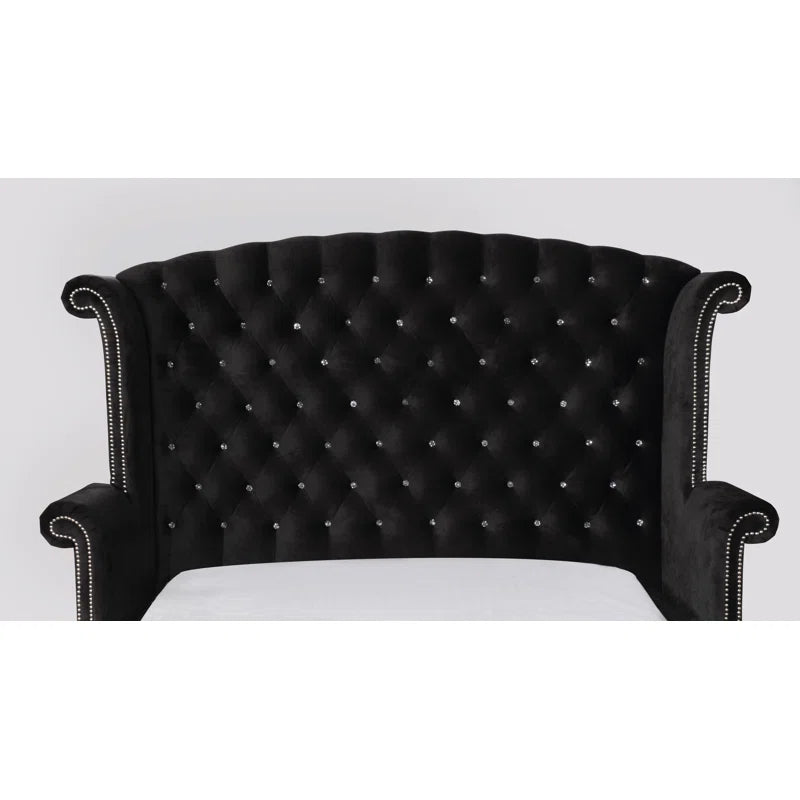 Dilbeck Upholstered Wingback Bed OUCH CART