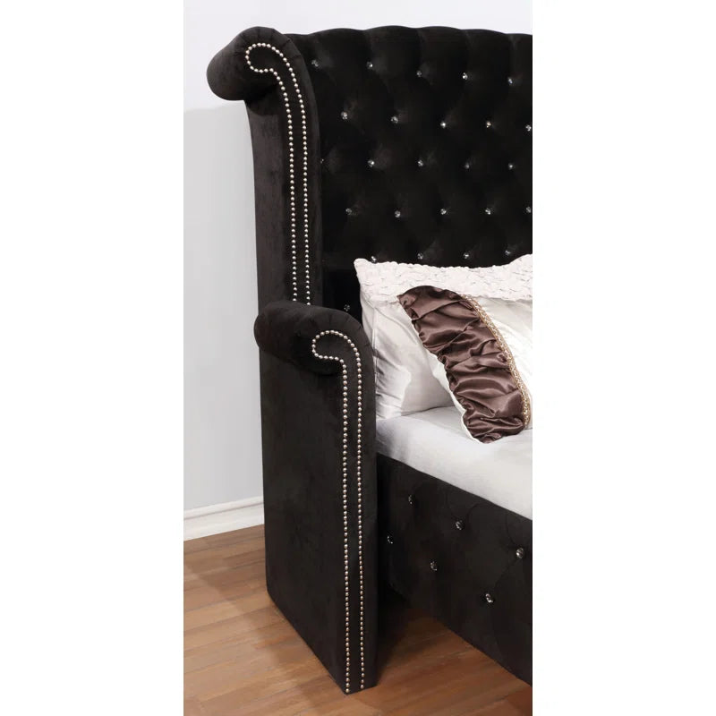 Dilbeck Upholstered Wingback Bed OUCH CART