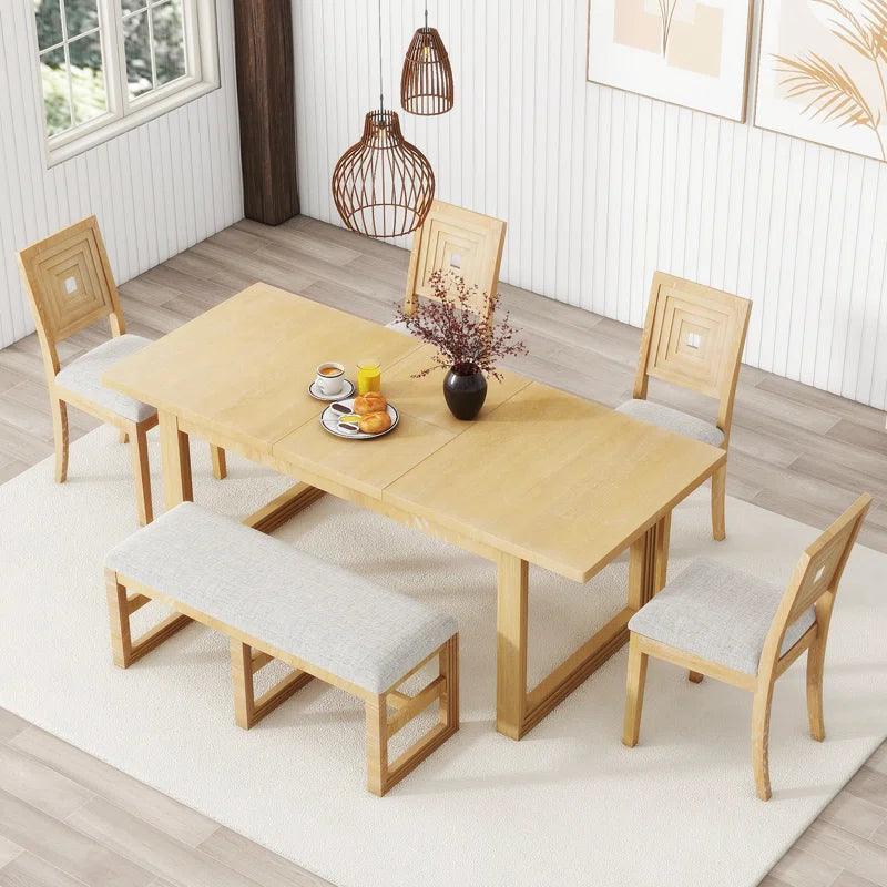 Dining Table with Bench Farmhouse Table and Bench Set Dining Table Set - Ouch Cart