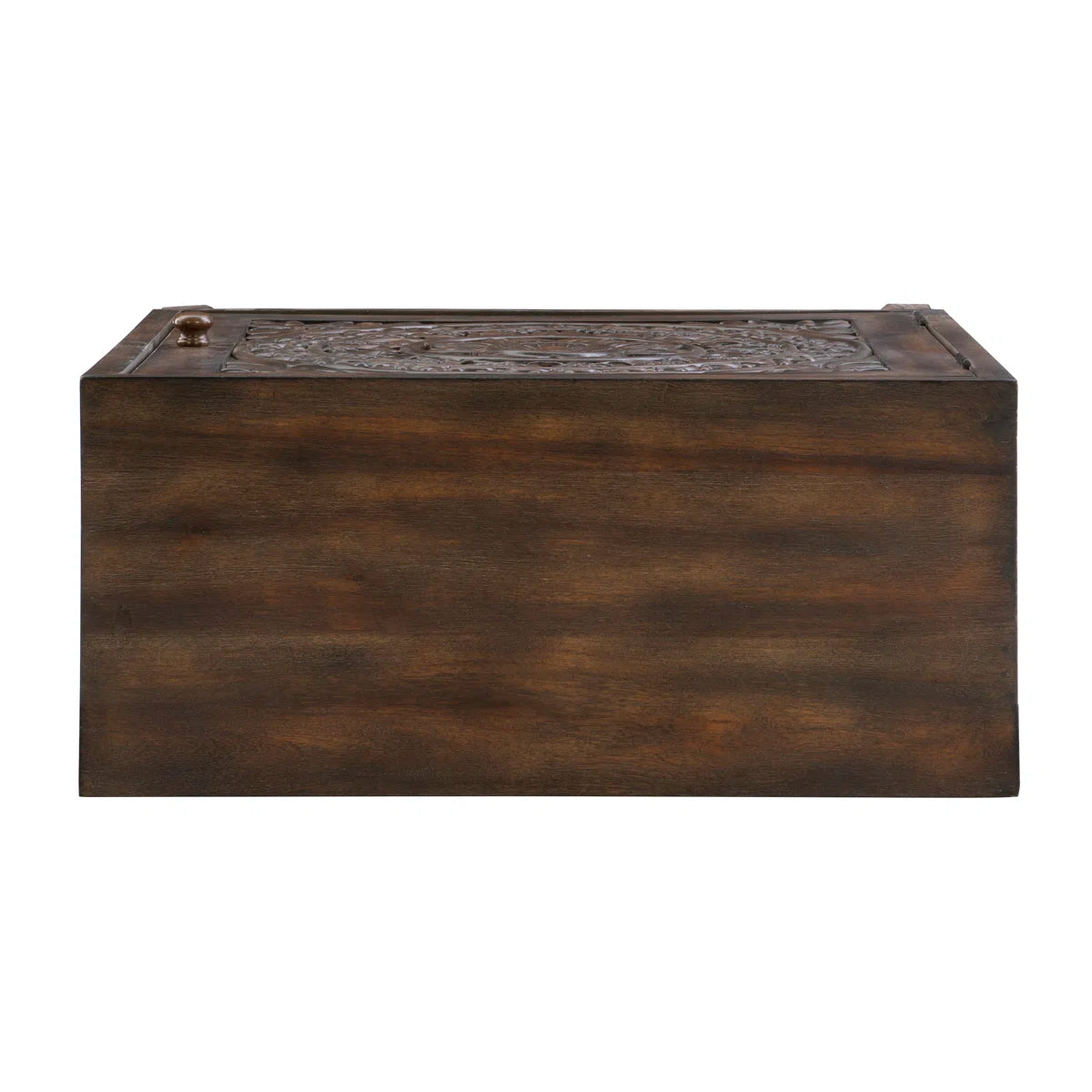 Dix Solid Wood Carved Detail Accent Cabinet