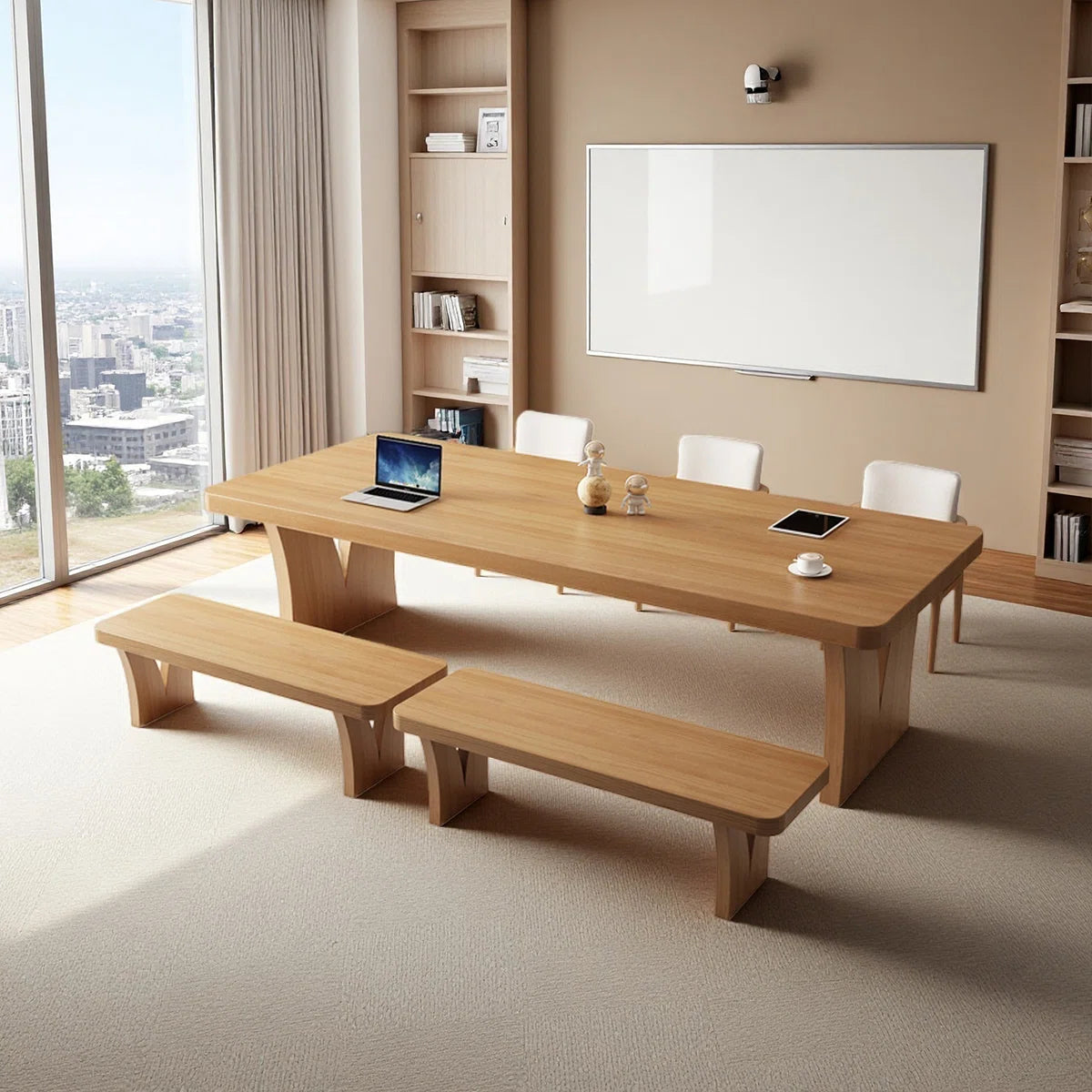 Doron Modern Rectangular Solid Wood Conference Tables-OUCH CART