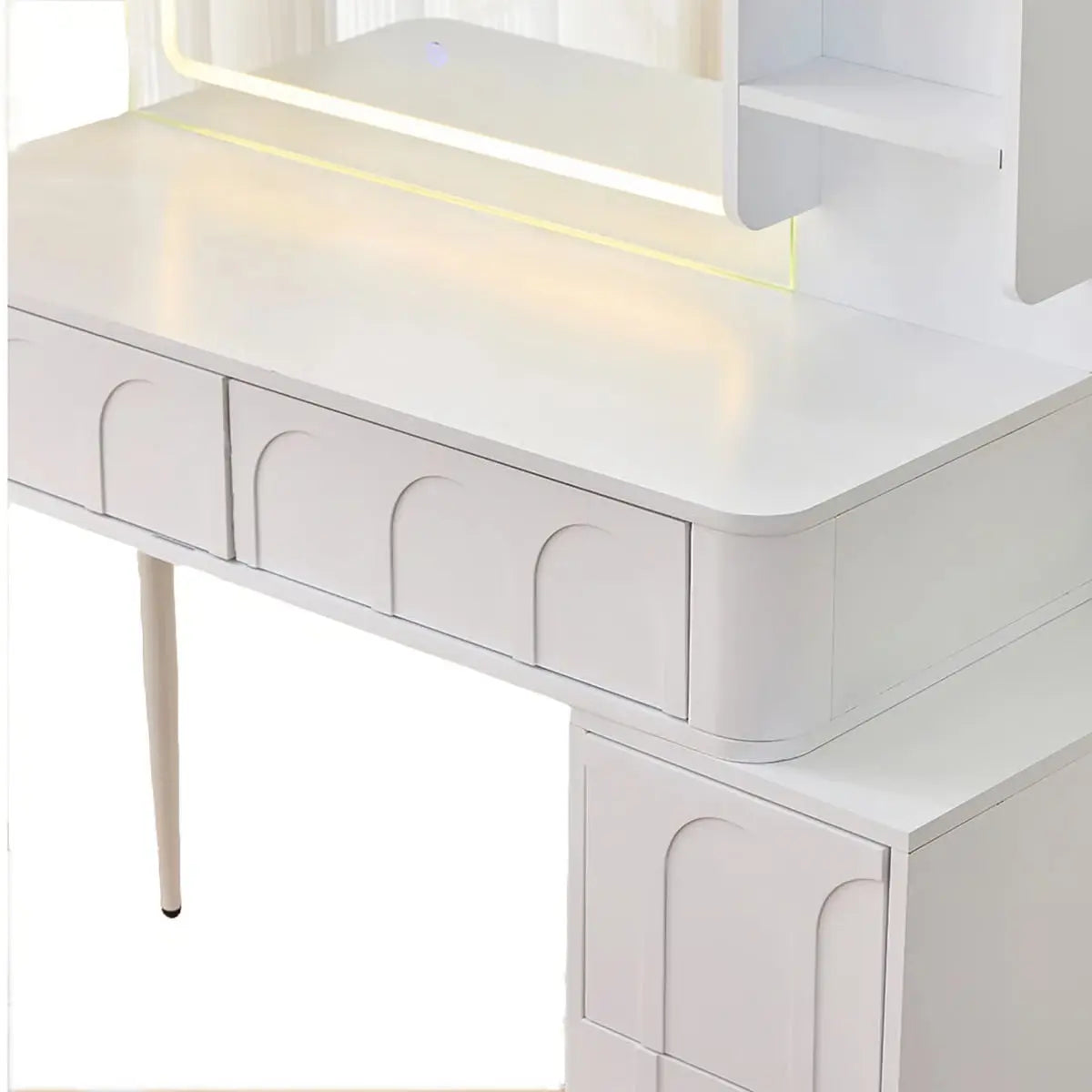 Dufault 45.5" Vanity Desk Set – Modern Makeup Table with Mirror and Stool