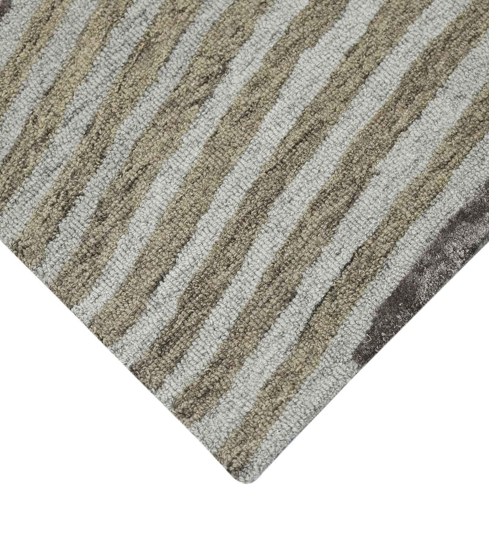 IRON Wool & Viscose Canyan 8x10 Feet Hand-Tufted Carpet - Rug - Ouch Cart