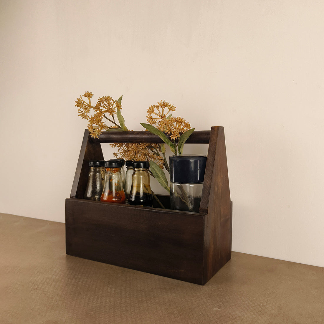 EMILY Wooden Bottle & Cutlery Holder-OUCH CART | kitchen rack