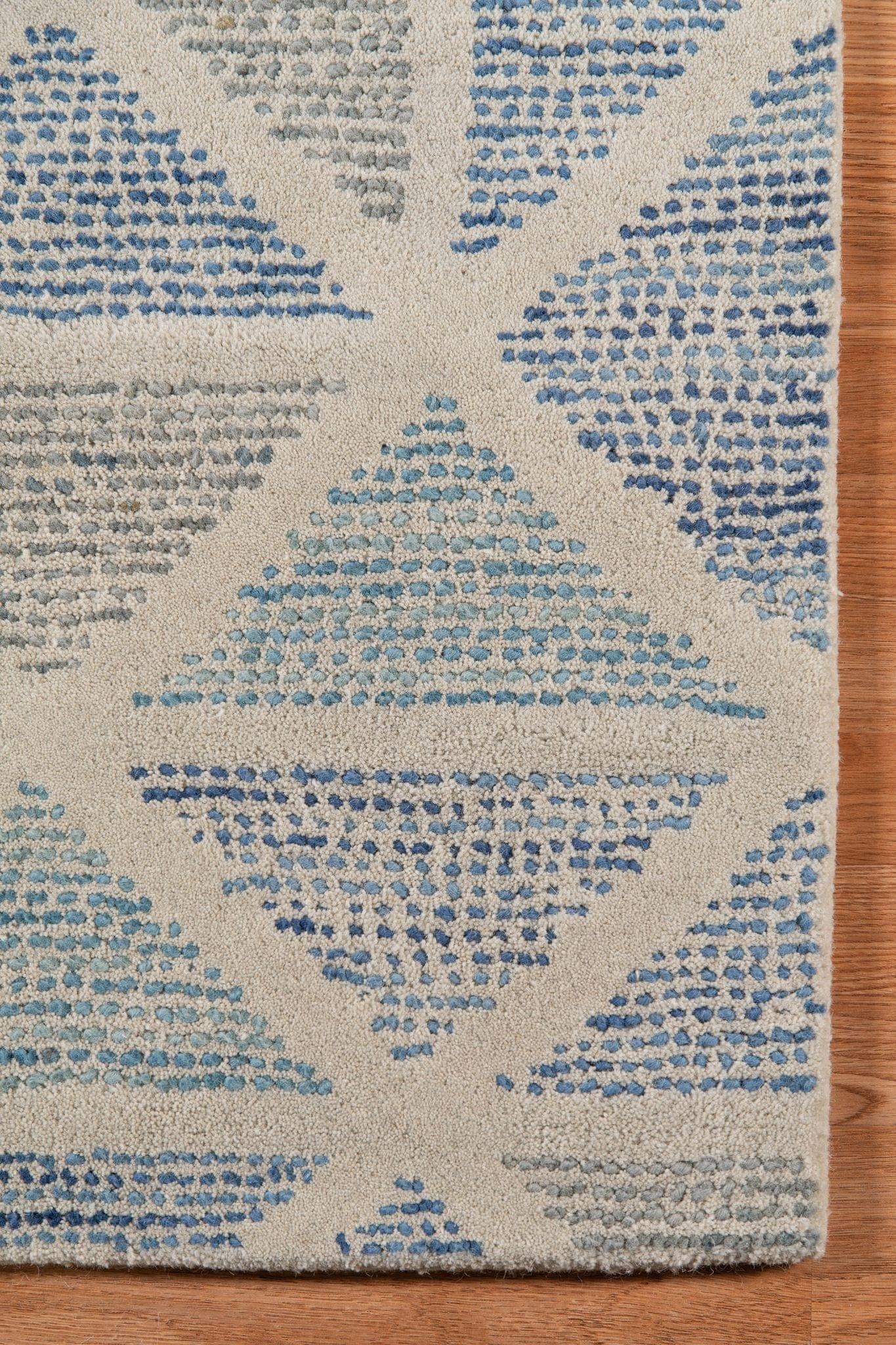 Smoke Gray Wool Vector 5x8 Feet Hand-Tufted Carpet - Rug - Ouch Cart