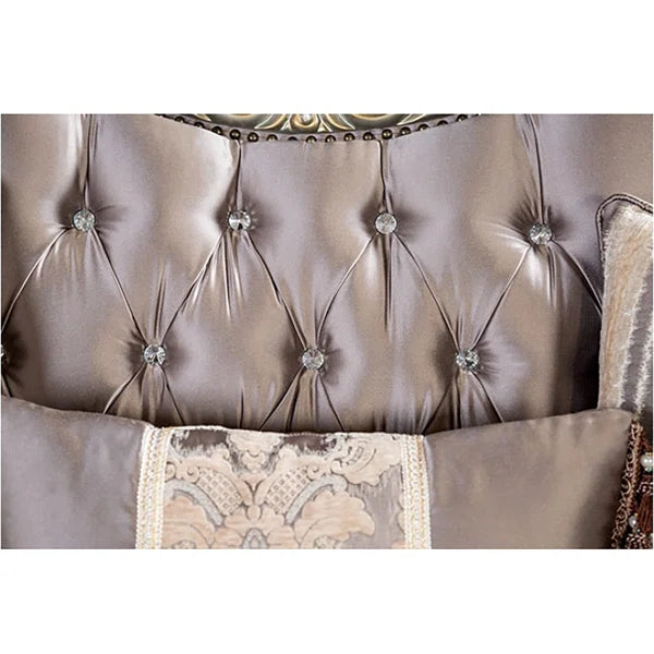 Modern Chesterfield Accent Chair with Deep Button Tufting, Nailhead Trim & Rolled Arms