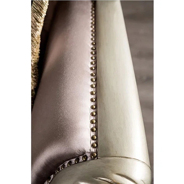 Modern Chesterfield Accent Chair with Deep Button Tufting, Nailhead Trim & Rolled Arms