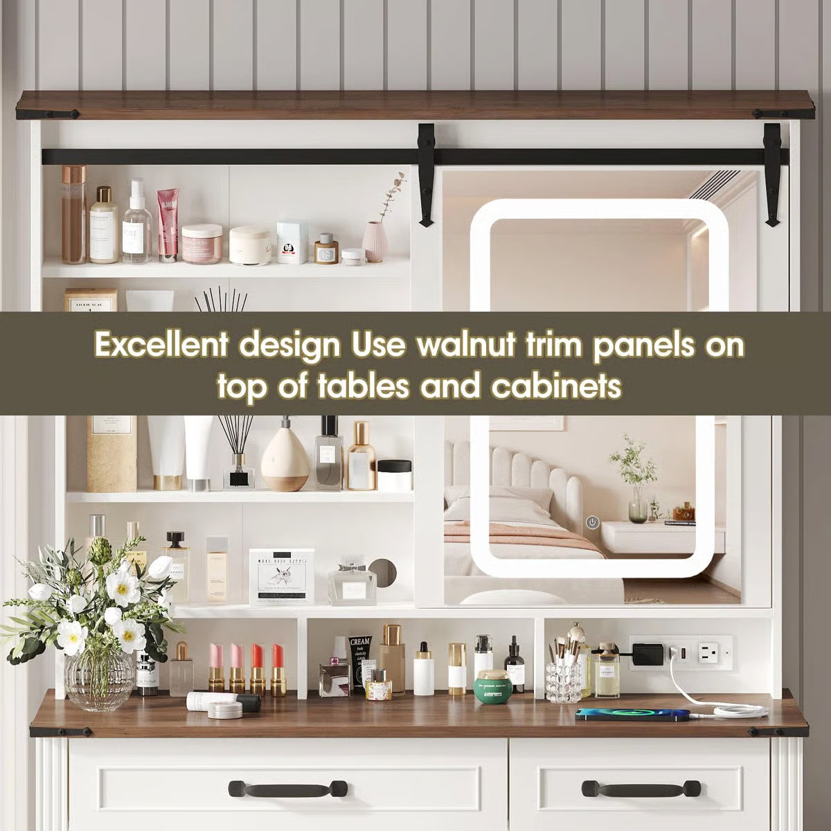 Ekleberry Vanity – Modern Makeup Desk Storage Drawers & Stylish Design