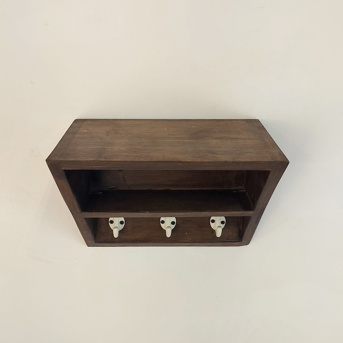 Estelle Wooden Wall Shelf Organiser with Key Holders