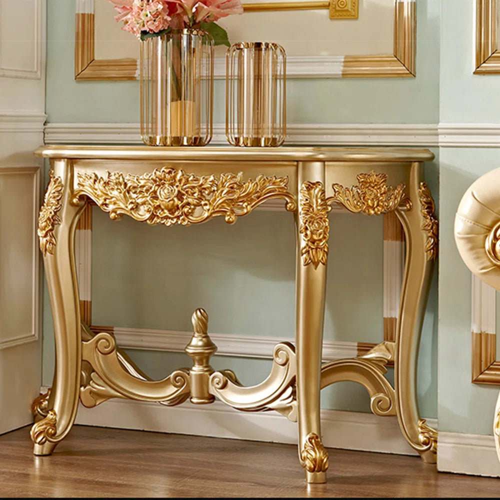 European-style solid wood carved entrance table - OUCHCART |