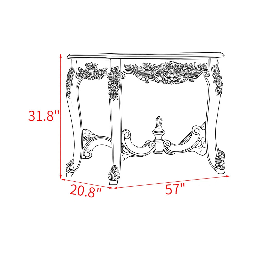 European-style solid wood carved entrance table OUCH CART