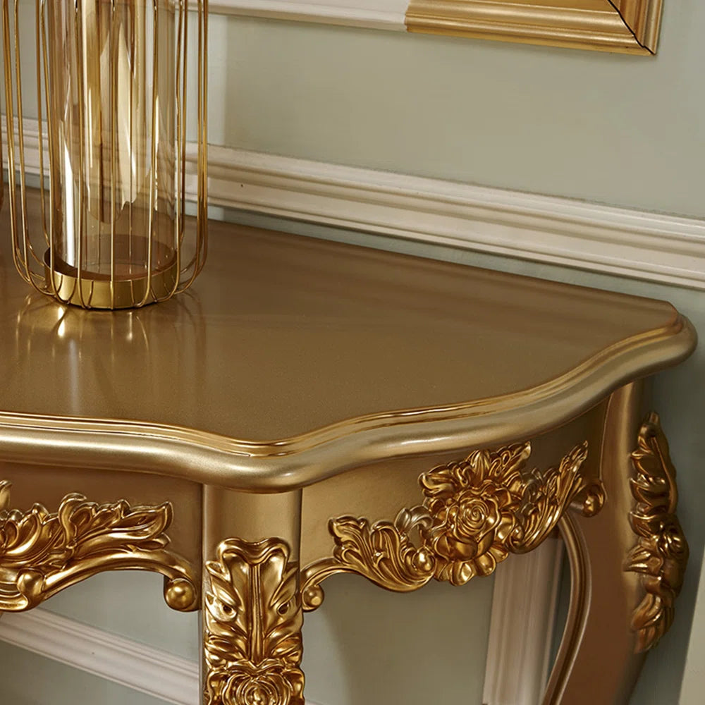 European-style solid wood carved entrance table