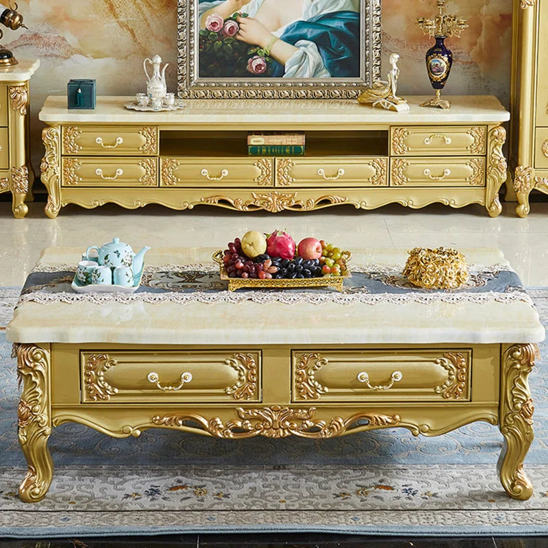 European Luxury Carved Marble Coffee Table - OUCHCART | Coffee table