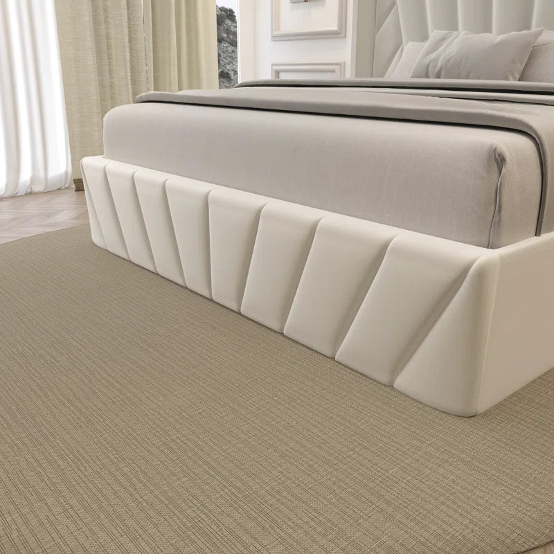 Eva Modern Soft Padded Upholstered Lift up Storage King Bed Frame with Hydrualic & Wood Slats System OUCH CART