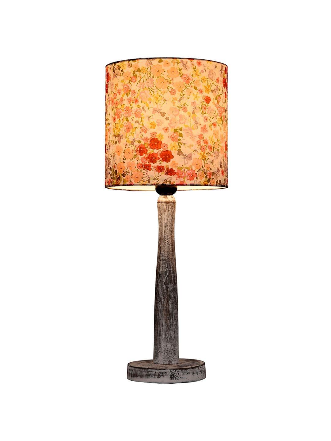 Wooden Brown Log Lamp with Green Chaos Shade - Ouch Cart