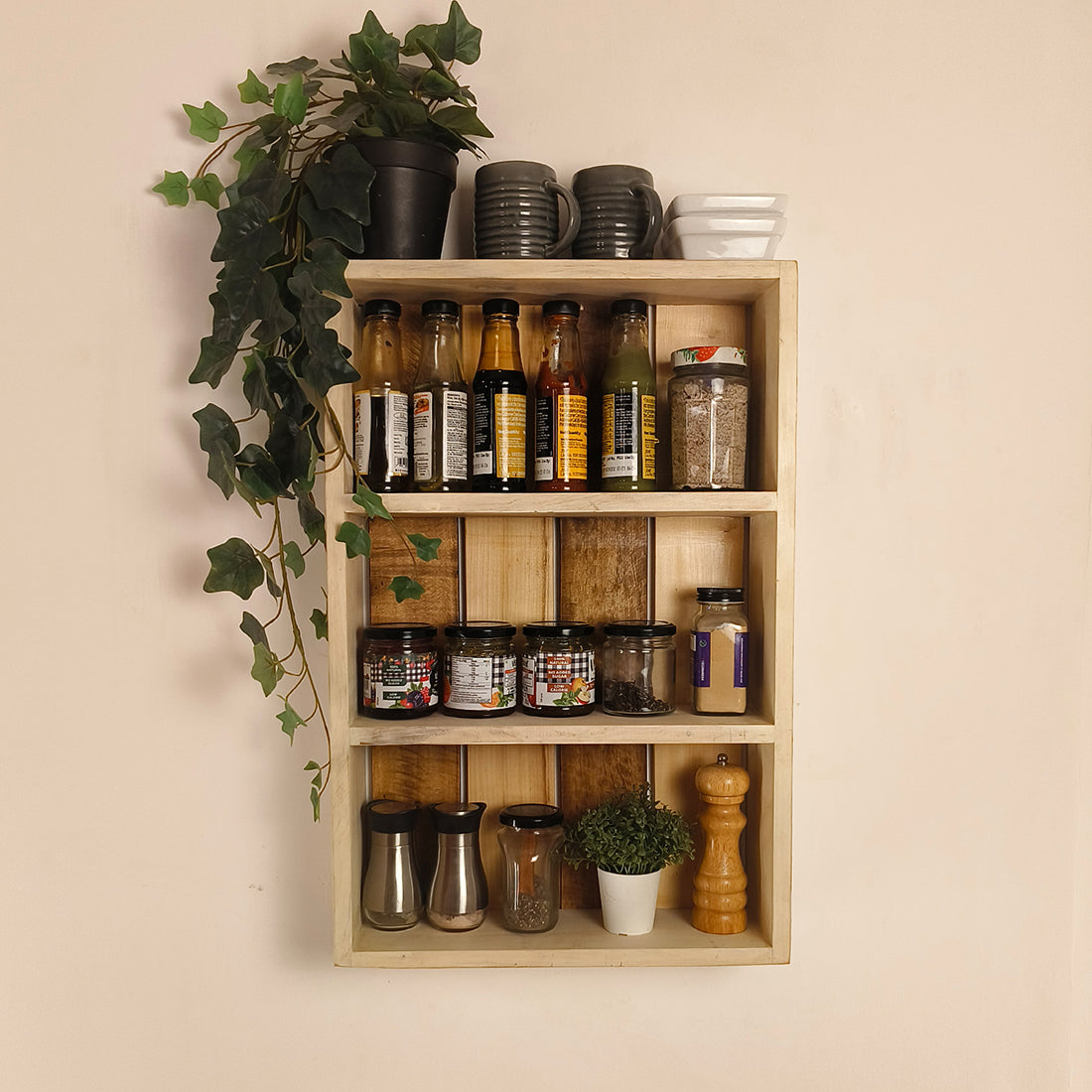 FERGUSON Wooden Kitchen Storage Wall Shelf- OUCH CART | Wall hangings