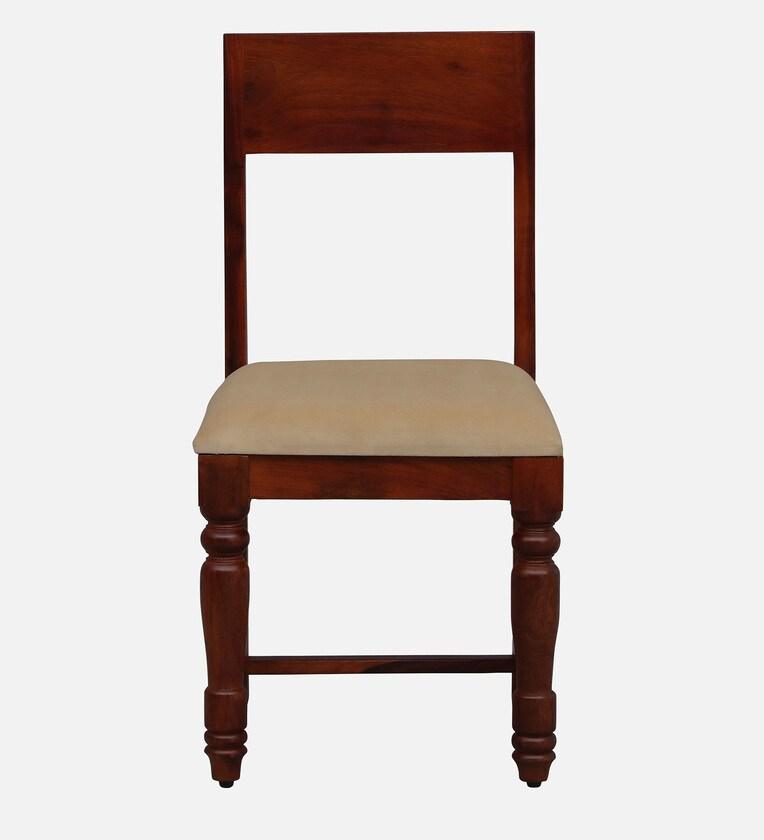 Sheesham Wood 6 Seater Dining Set In Scratch Resistant Honey Oak Finish With Brass Cladding - Ouch Cart