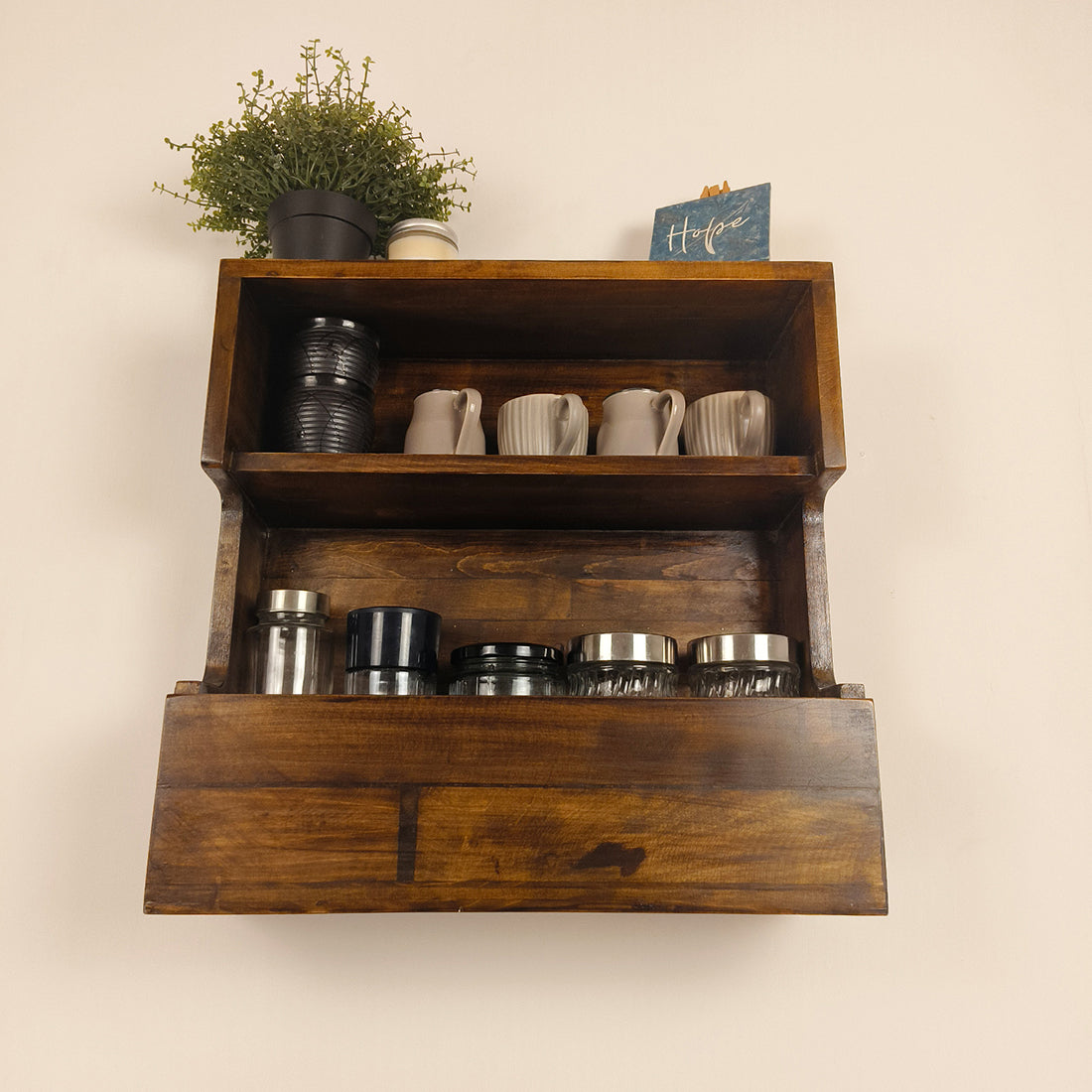 FLORENTINE Wooden Wall Shelf Organiser