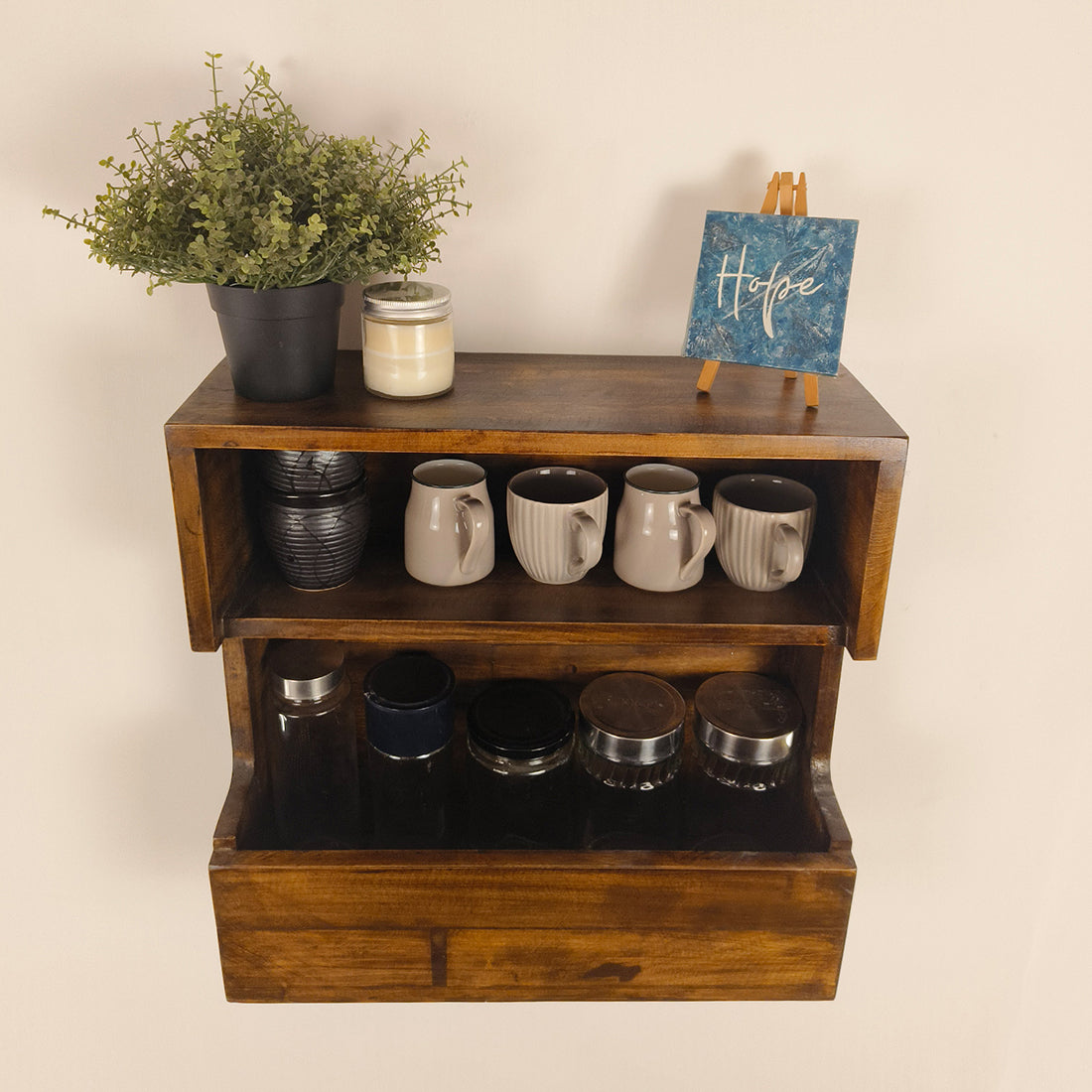 FLORENTINE Wooden Wall Shelf Organiser