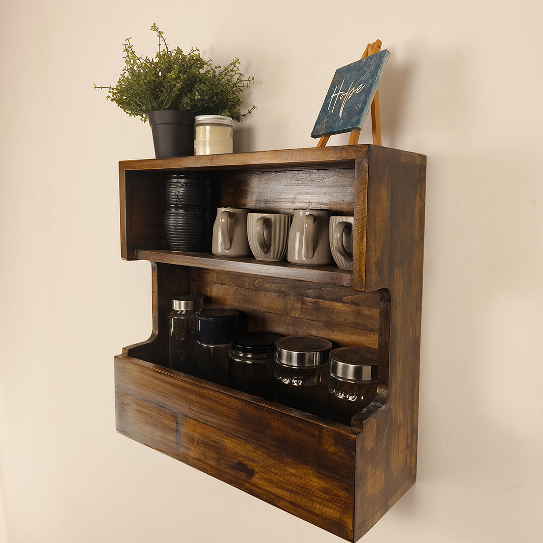 FLORENTINE Wooden Wall Shelf Organiser