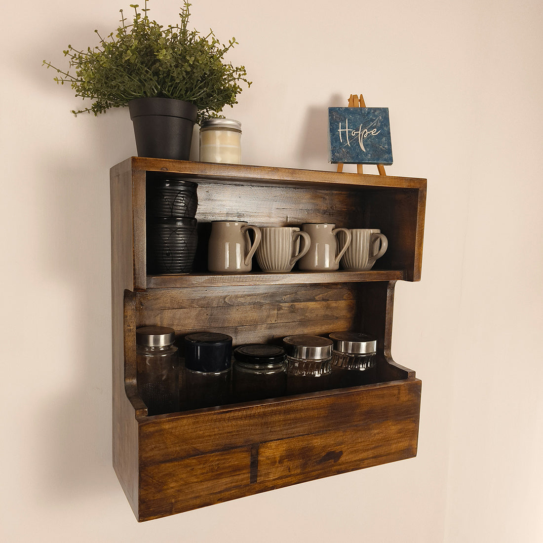 FLORENTINE Wooden Wall Shelf Organiser -OUCH CART | Wall hanging