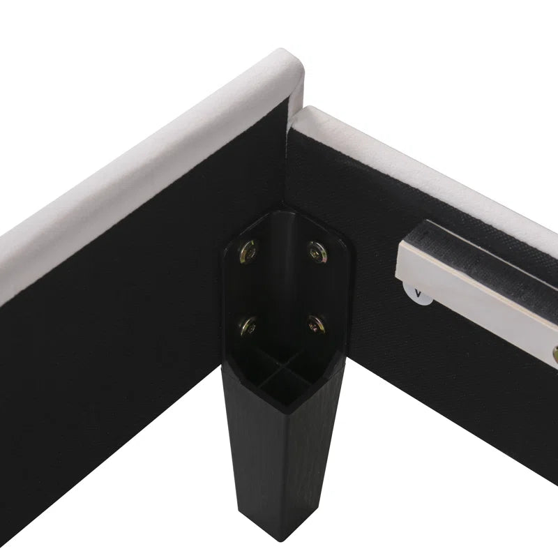 Feehley Upholstered Platform Bed with Flower Pattern Velvet Headboard