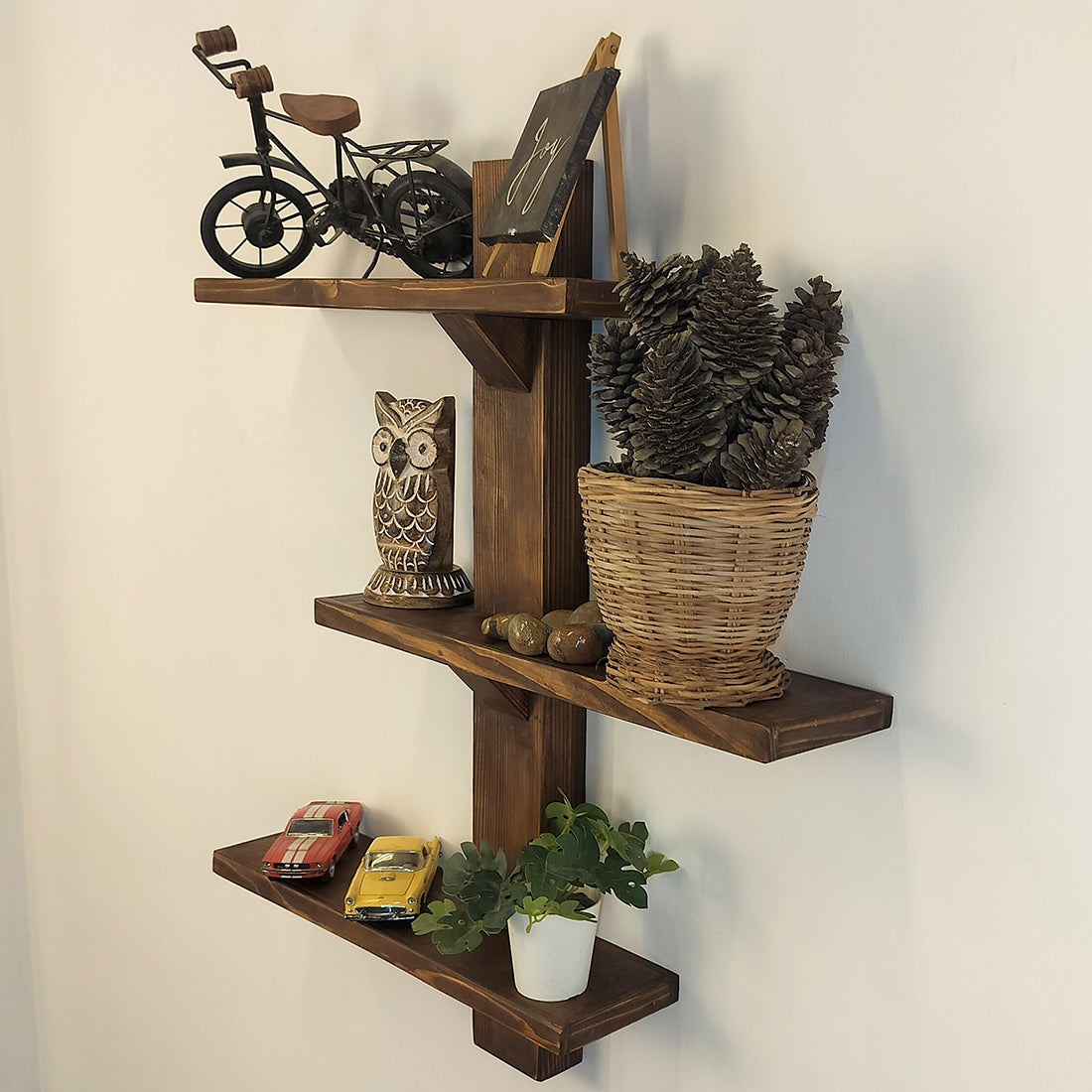 Felicia Wooden Wall Shelf Organiser