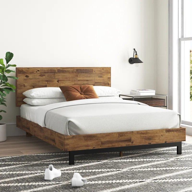 Fillmore Rustic Bed Frame with Adjustable Headboard - Ouch Cart