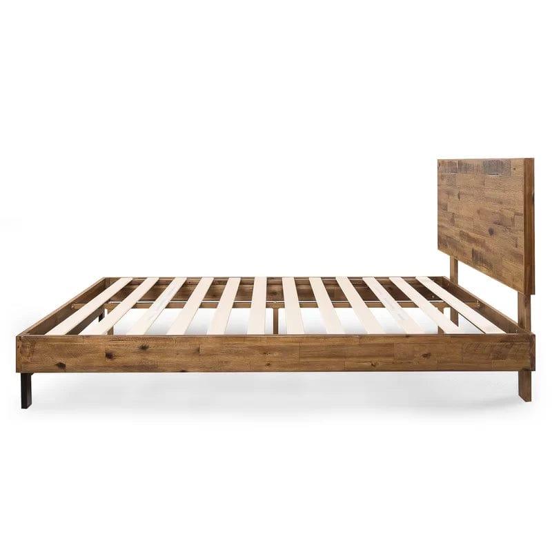 Fillmore Rustic Bed Frame with Adjustable Headboard - Ouch Cart
