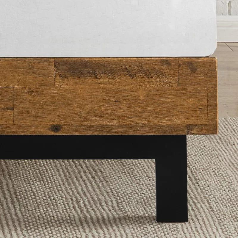 Fillmore Rustic Bed Frame with Adjustable Headboard - Ouch Cart