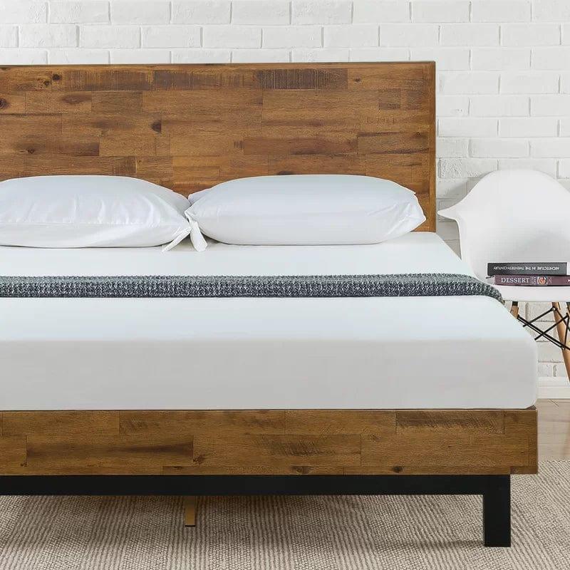 Fillmore Rustic Bed Frame with Adjustable Headboard - Ouch Cart