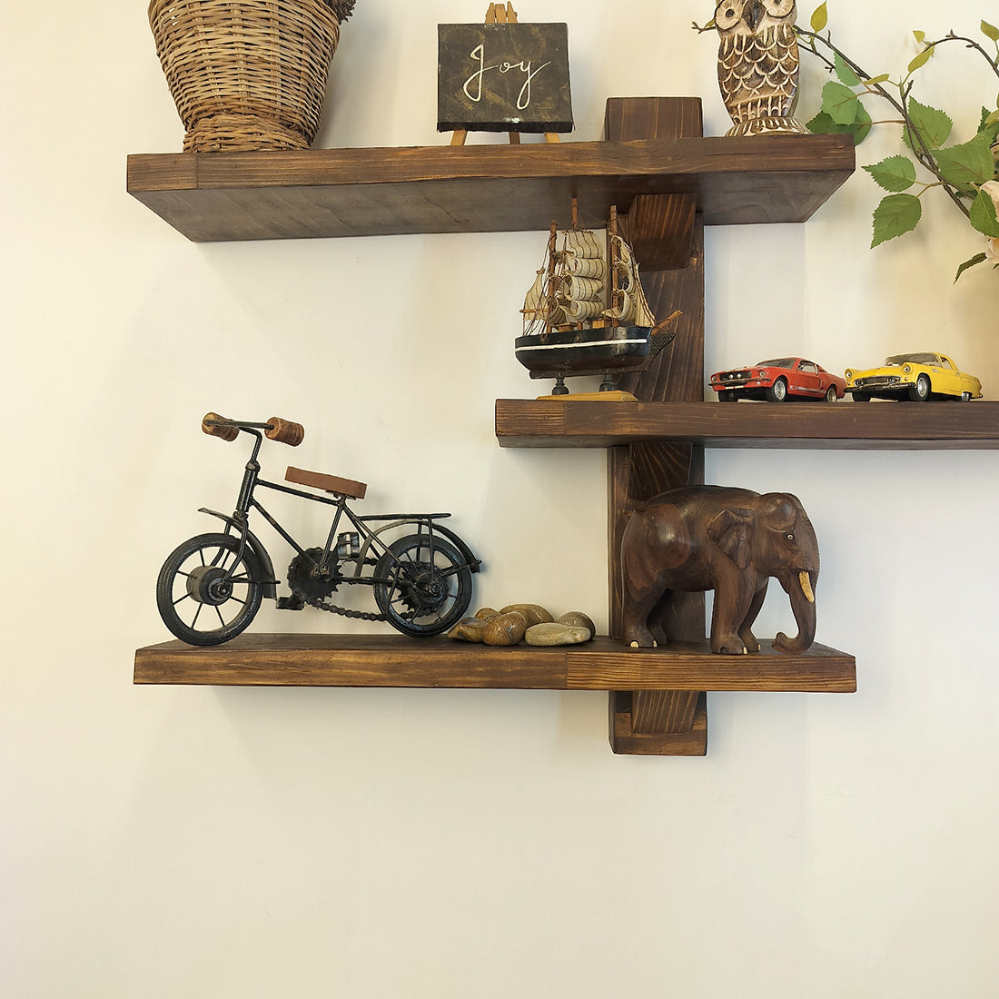 Fiona Wooden Wall Shelf Organiser