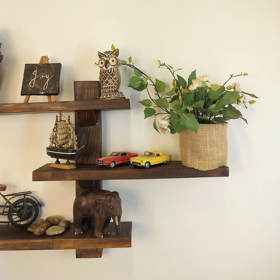 Fiona Wooden Wall Shelf Organiser