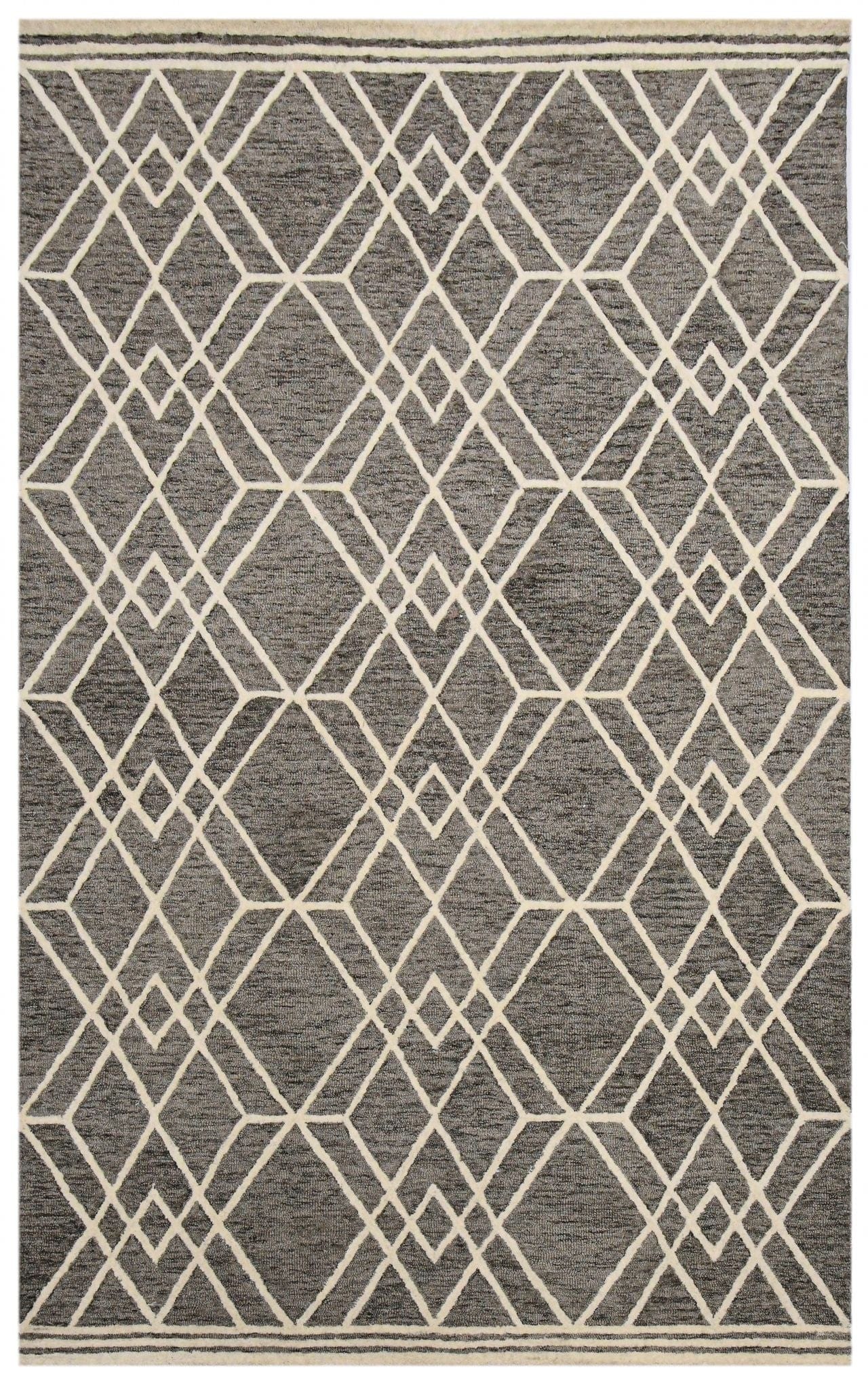 Khaki Wool Vista 8X10 Feet  Hand-Tufted Carpet - Rug