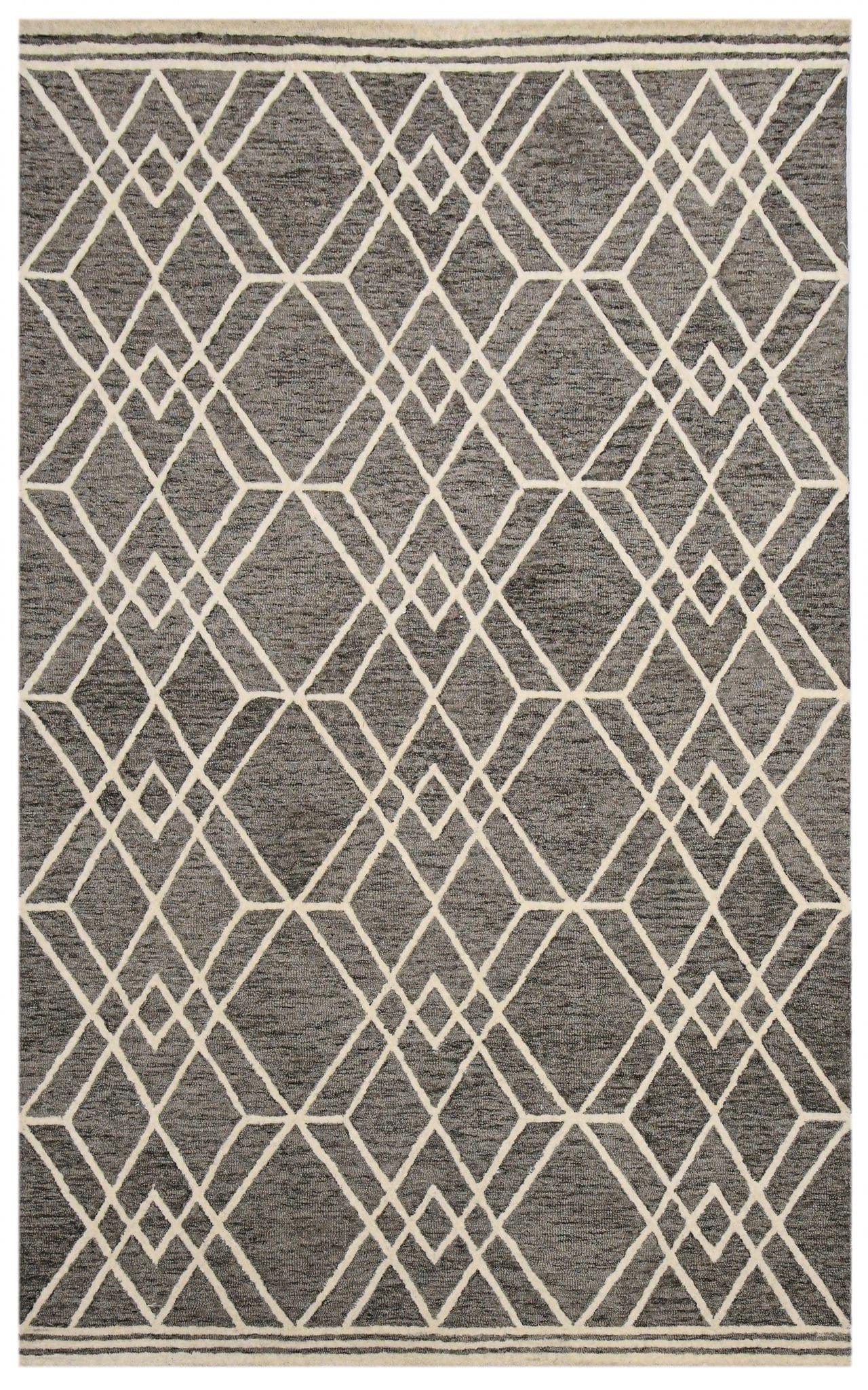 Khaki Wool Vista 8X10 Feet Hand-Tufted Carpet - Rug - Ouch Cart