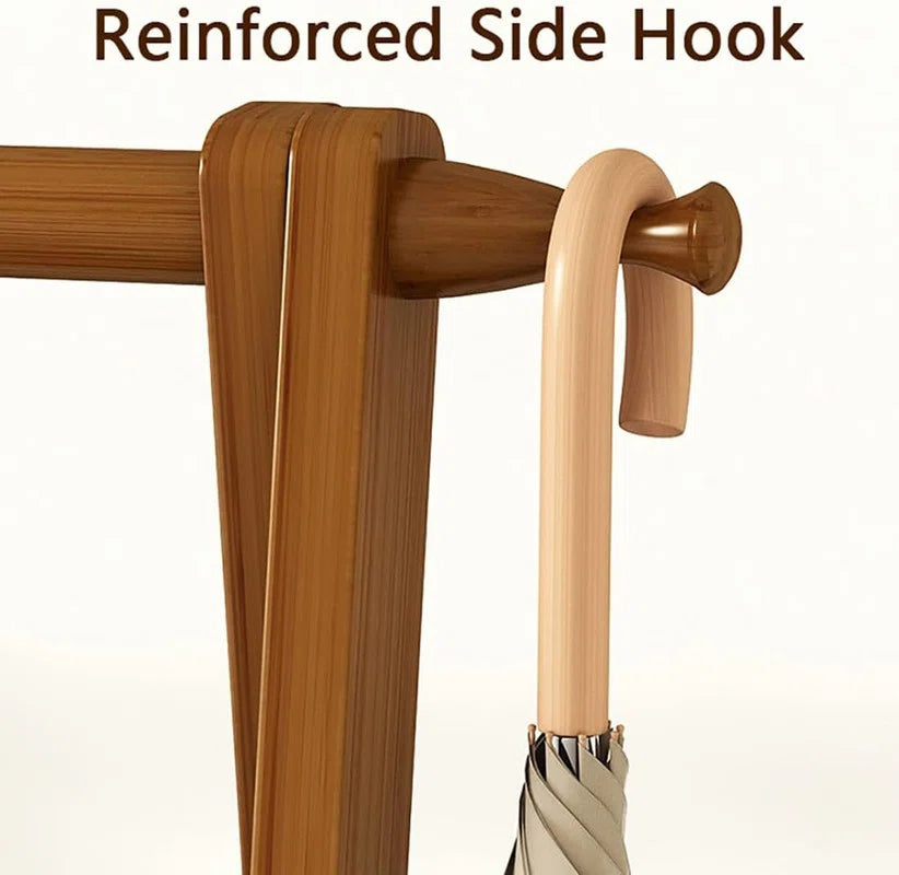 Wooden Garment Stand with 2 Storage Shelves OUCH CART
