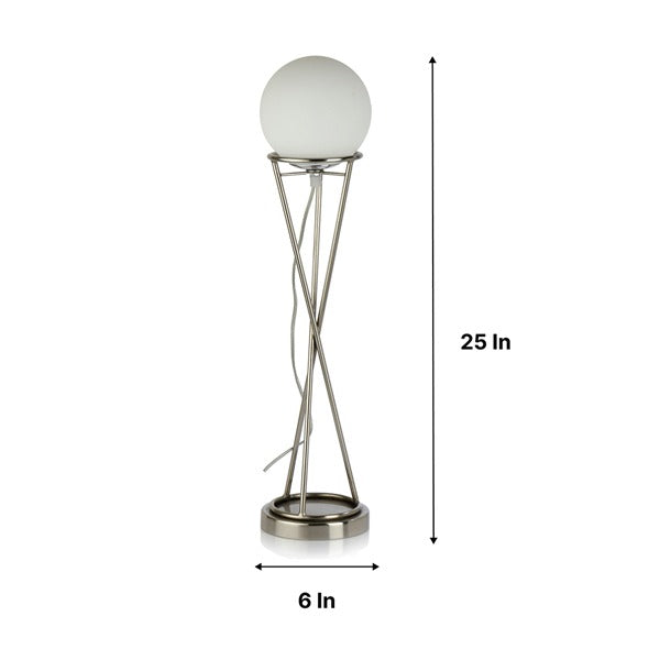 " Sybil's Orb" Silver by Décor de Maison silver table lamp in Pewter finish