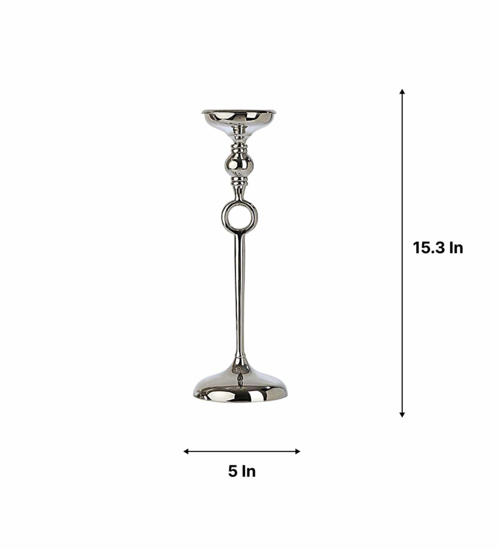 Ajna Small Silver Pillar Holder - Ouch Cart