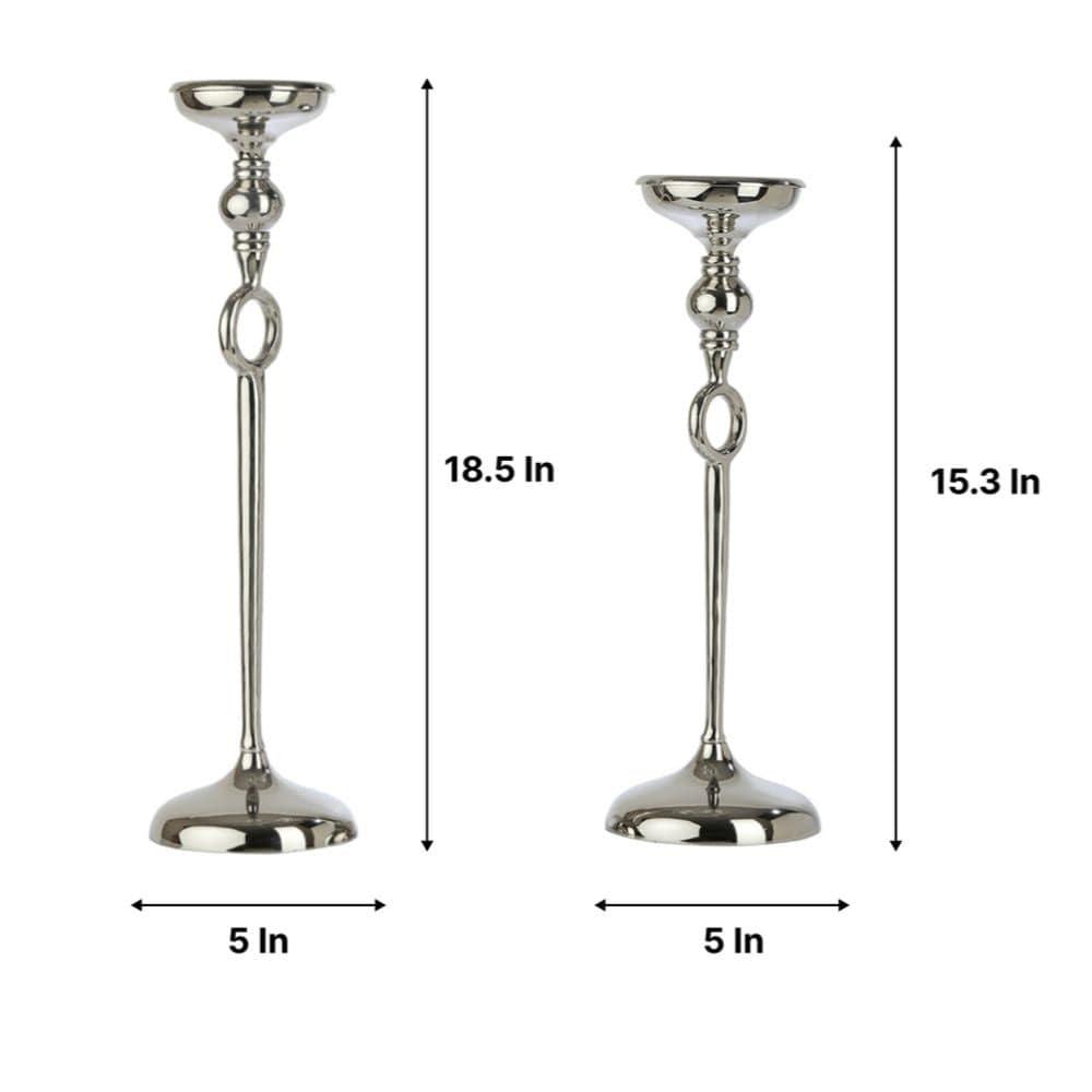 Ajna set of 3 Silver Pillar Holder - Ouch Cart