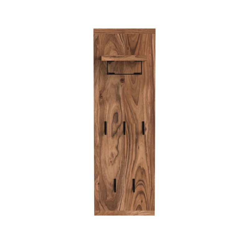 Viveca Solid Wood Wall 5 - Hook Wall Mounted Coat Rack Ouch Cart