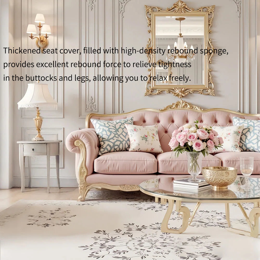 French-style carved pink sofa OUCH CART
