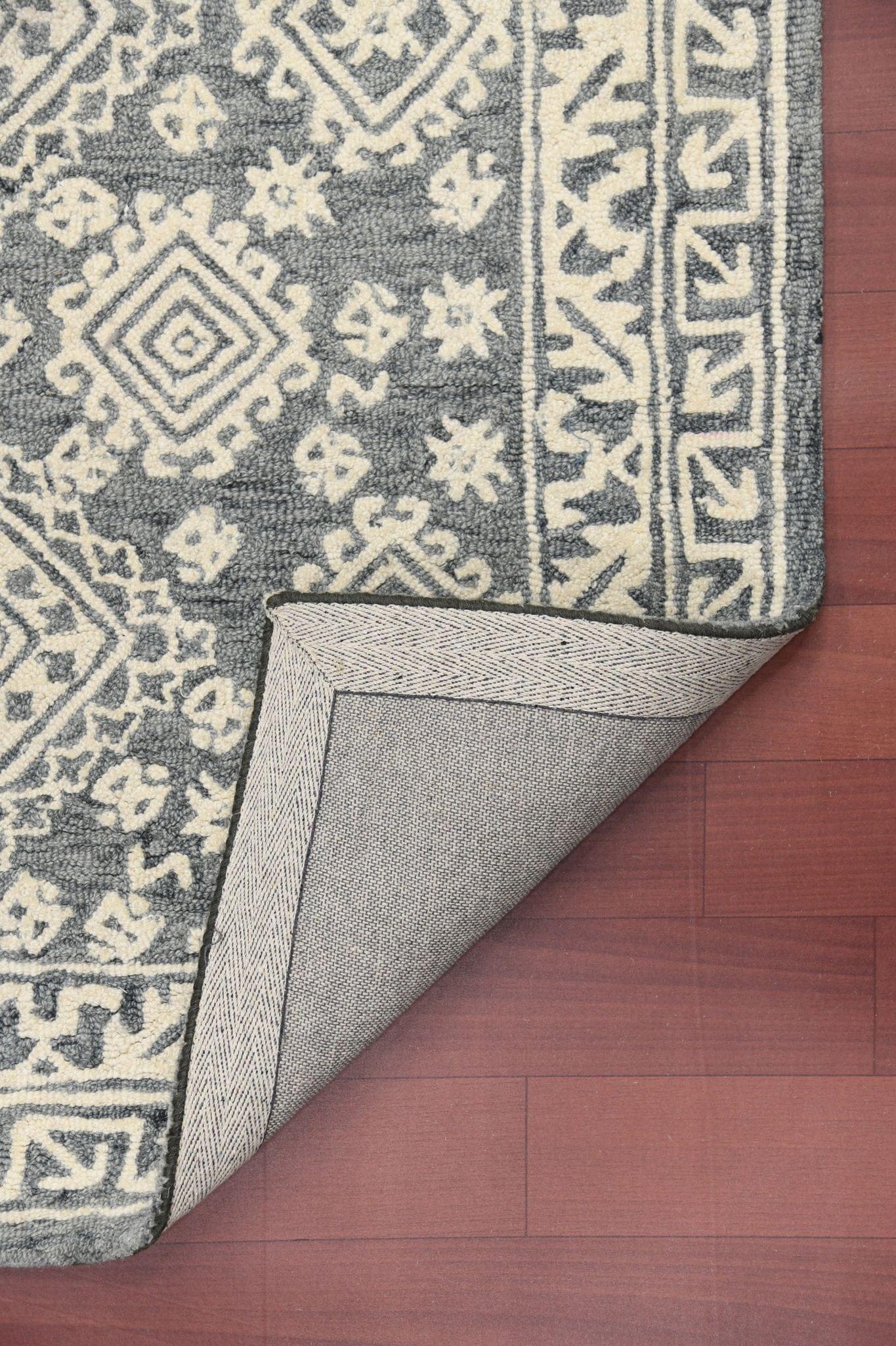 Slate Gray Wool Boston 4x6 Feet Hand-Tufted Carpet - Rug - Ouch Cart